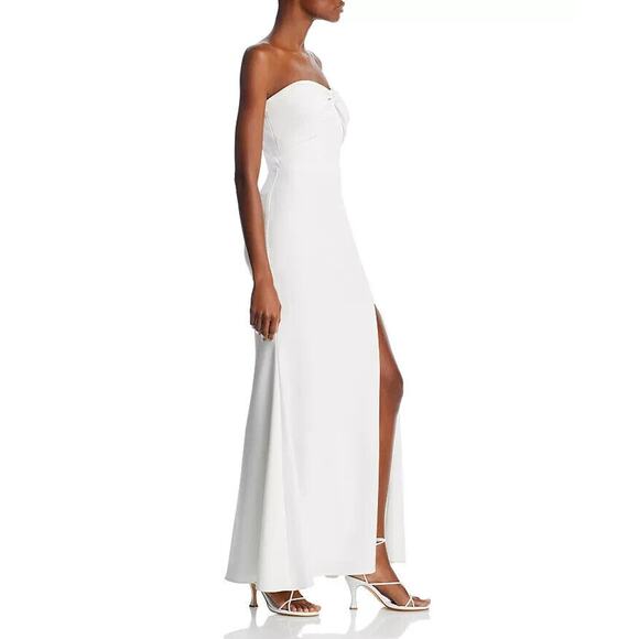 Aqua Scuba Strapless Bow Front Gown Size 10 - Picture 5 of 9